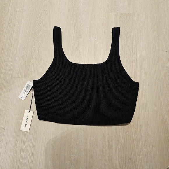 NWT Black cropped sculpt knit top in xl - Picture 1 of 5